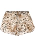 Philipp Plein - Patterned Shorts - Women - Silk - M, Women's, Nude/neutrals, Silk