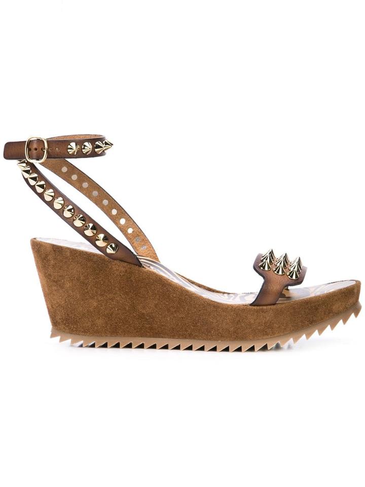 Pedro Garcia Felda Studded Sandals - Brown
