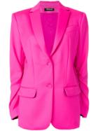 Styland V-neck Buttoned Blazer - Pink & Purple