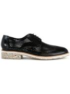Diego Vanassibara Perforated Derby Shoes - Black