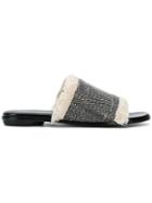Proenza Schouler Fringed Slide Sandals - Black