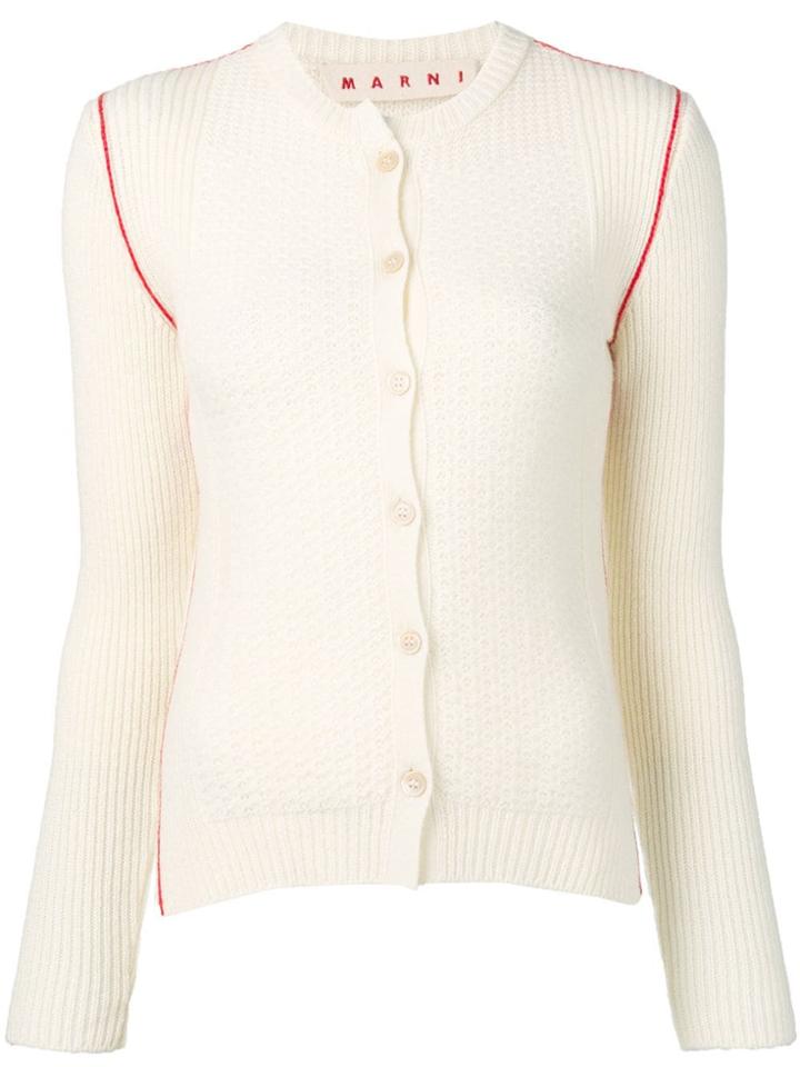 Marni Textured Knit Cardigan - White