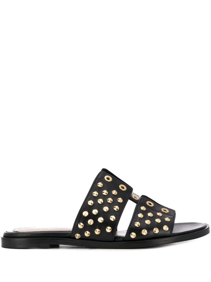 Alexander Mcqueen Studded Slides - Black