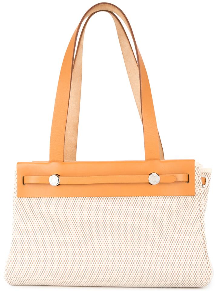 Hermès Vintage Her Canvas Pm 2 In 1 Shoulder Bag - White