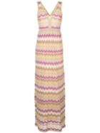M Missoni Striped Maxi Dress, Women's, Size: 40, Nude/neutrals, Cotton/polyamide/metallic Fibre/polyester
