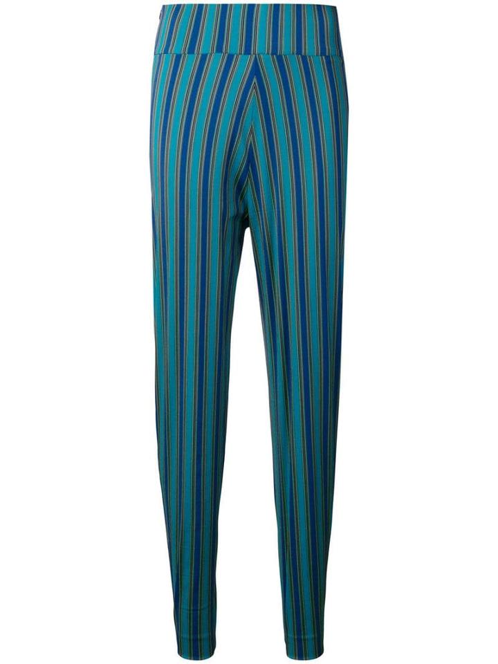 Romeo Gigli Pre-owned Striped Trousers - Blue