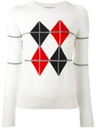 Maison Kitsuné - Patterned Jumper - Women - Viscose/wool - Xs, Nude/neutrals, Viscose/wool