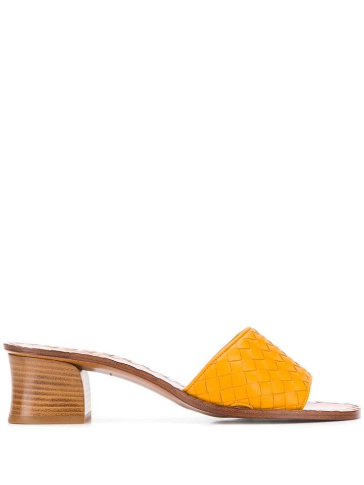 Bottega Veneta Weaved Leather Sandals - Yellow
