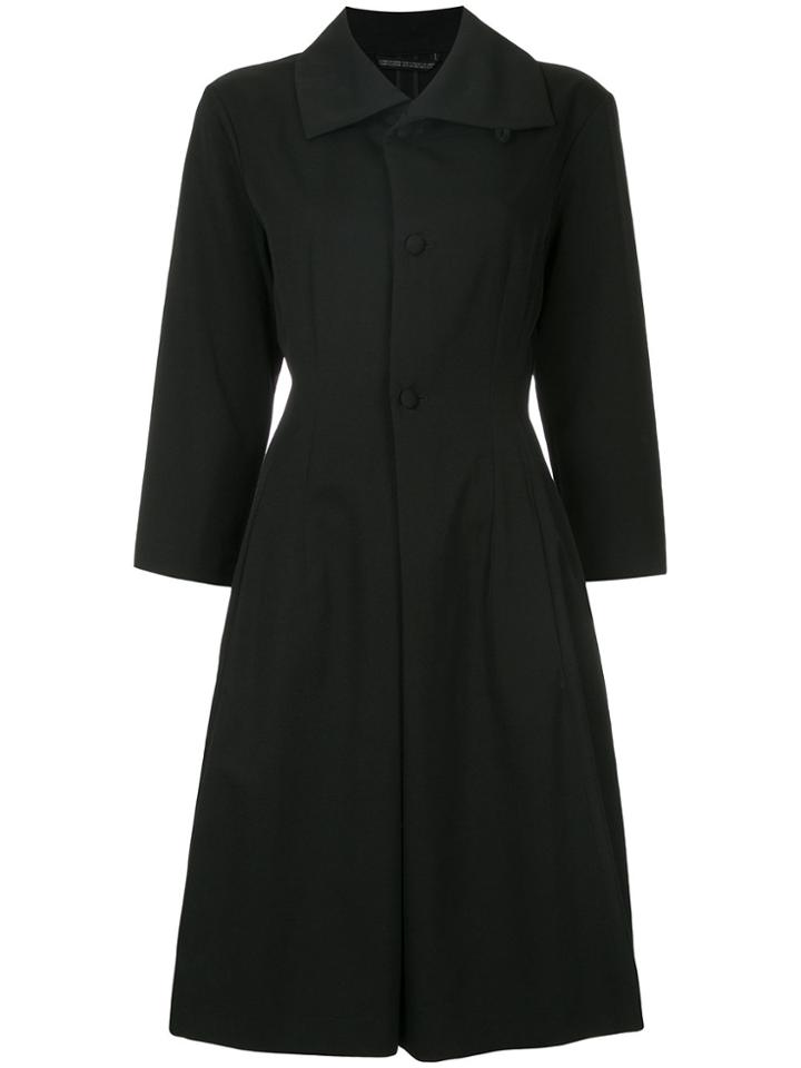 Yohji Yamamoto Vintage Belted Knee Length Coat - Black