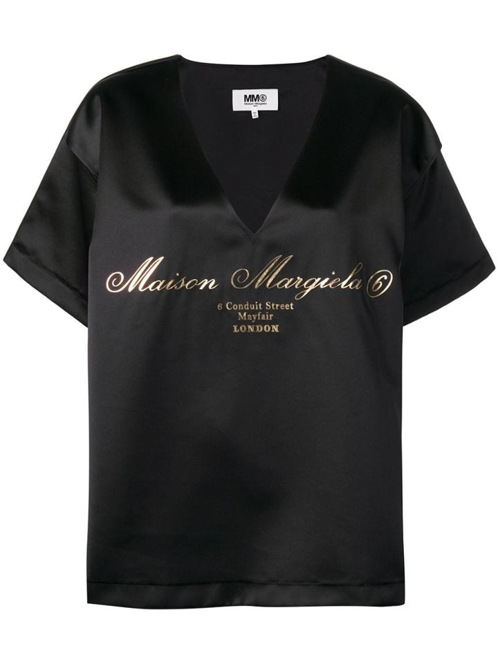 Mm6 Maison Margiela Oversized Logo T-shirt - Black