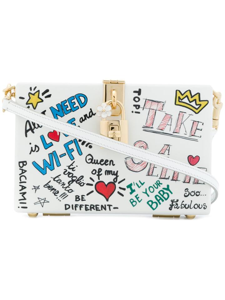 Dolce & Gabbana Printed Dolce Box Bag - White