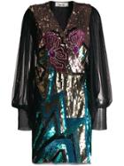 Circus Hotel Sequin Embroidered Dress - Blue