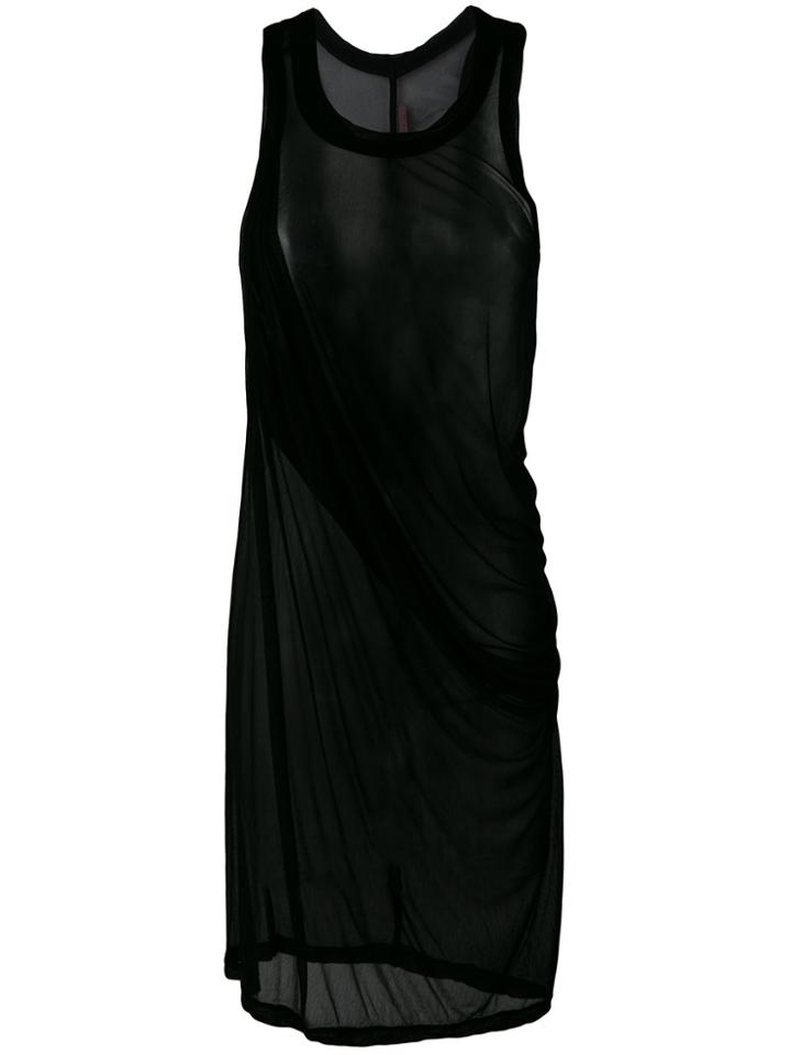 Rick Owens Lilies Mid-length Sheer Tank Top - Black