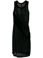Rick Owens Lilies Mid-length Sheer Tank Top - Black