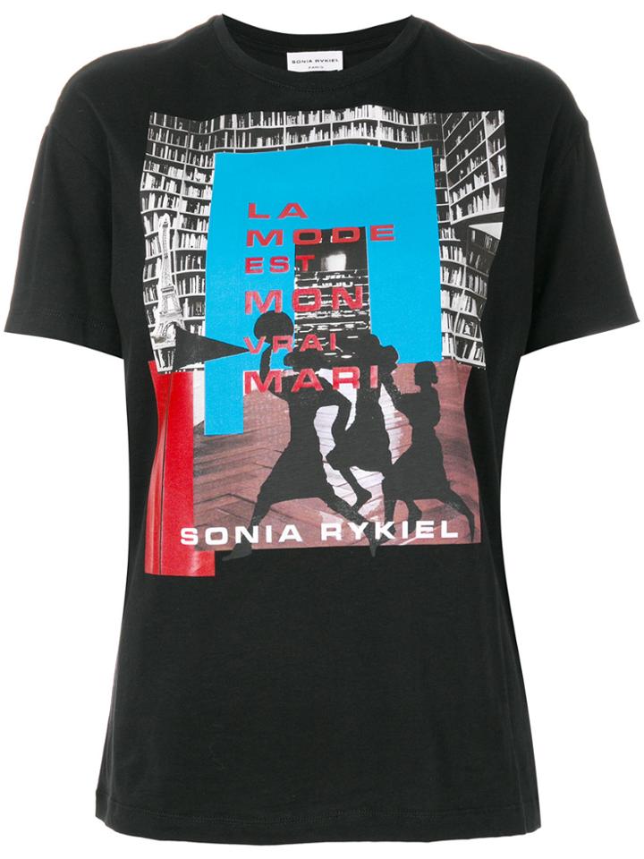Sonia Rykiel Graphic Printed T-shirt - Black