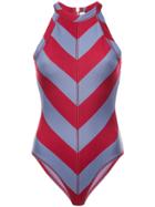 Proenza Schouler Pswl Diagonal Stripe Bodysuit - Red