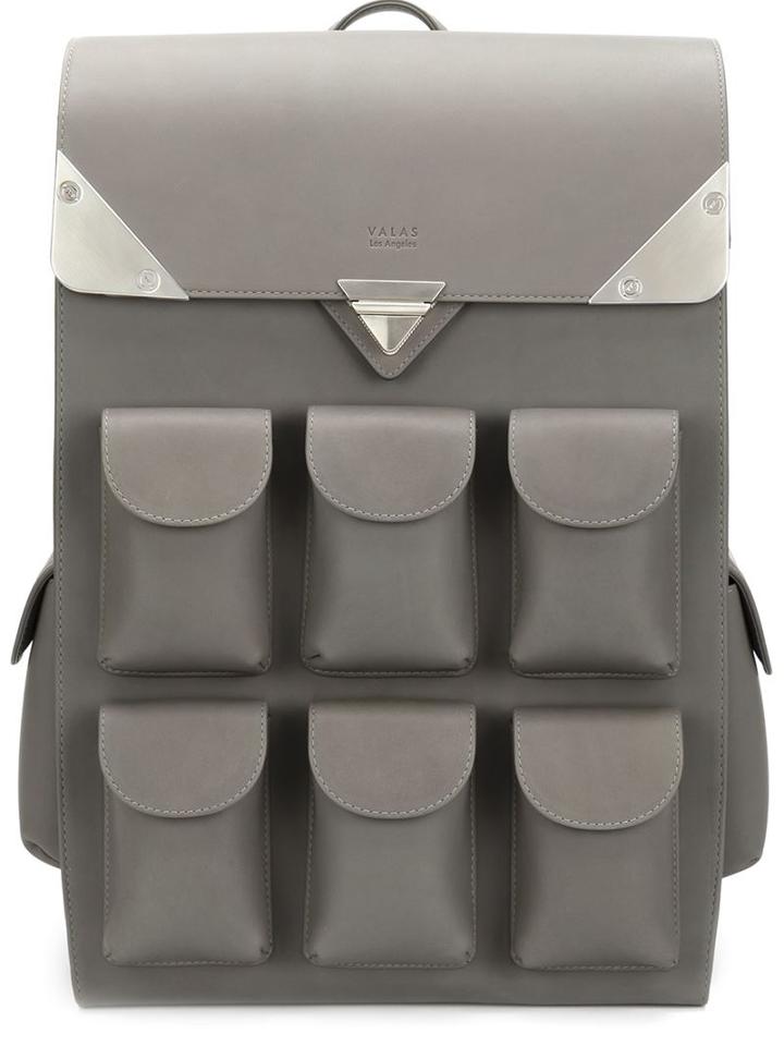 Valas Voyager Backpack, Grey, Leather/suede