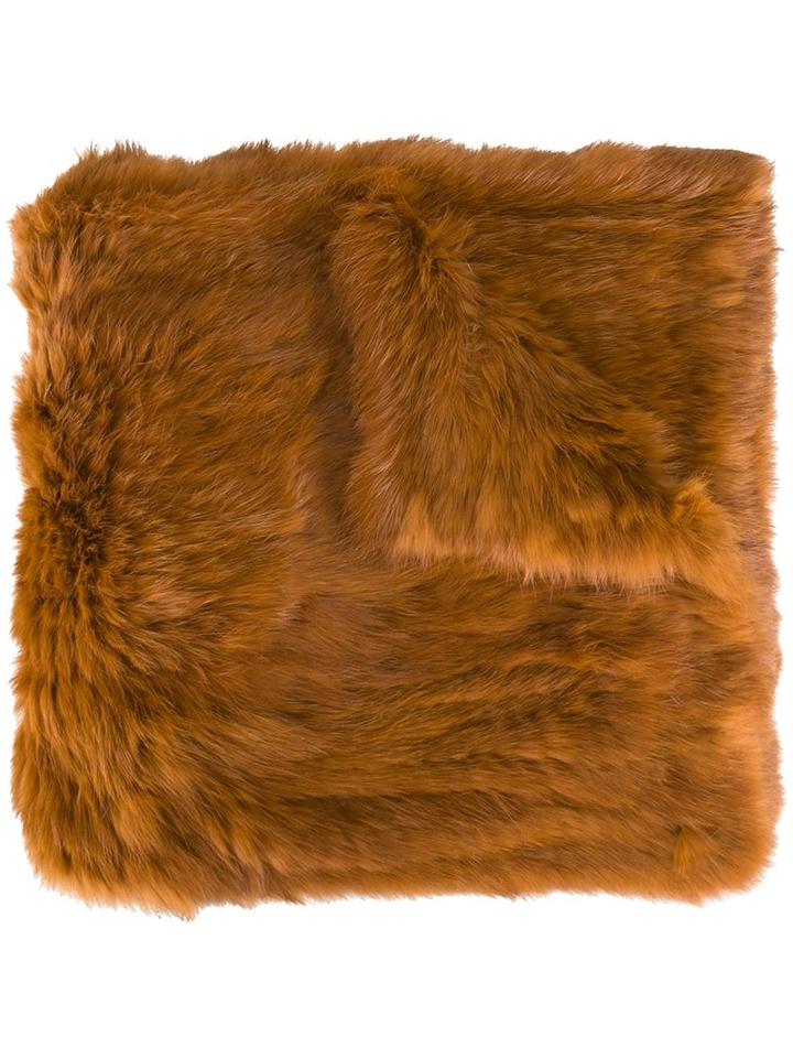 Yves Salomon Pocket Scarf, Women's, Brown, Rabbit Fur