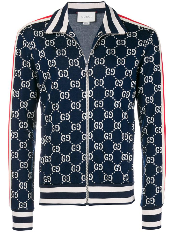 Gucci Gg Web Sweat-jacket - Blue