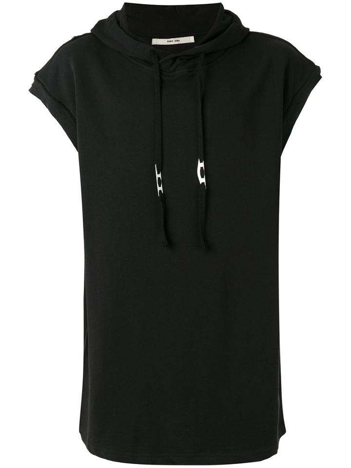 Damir Doma Sleeveless Drawstring Hoodie, Men's, Size: Large, Black, Cotton/polyester