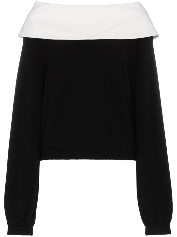 Adeam Off The Shoulder Cashmere Knitted Top - Black