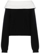 Adeam Off The Shoulder Cashmere Knitted Top - Black