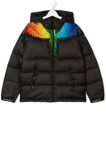 Marcelo Burlon County Of Milan Kids Teen Rainbow Wing Jacket - Black