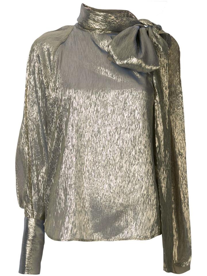 Petar Petrov Bray Metallic One Sleeve Blouse - Gold