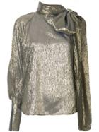 Petar Petrov Bray Metallic One Sleeve Blouse - Gold