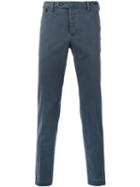 Pt01 - Plain Chinos - Men - Cotton/spandex/elastane - 46, Blue, Cotton/spandex/elastane