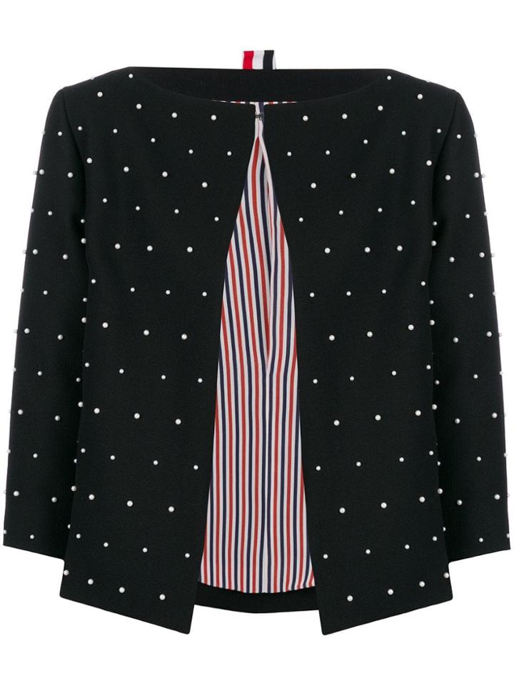 Thom Browne Pearl Embroidered Jacket - Black