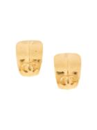Chanel Pre-owned 1996 Mid-hoop Logo Earrings - Gold