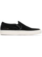 Common Projects Logo Detail Slip-on Suede Sneakers - Black