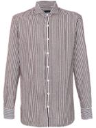 Lardini Striped Shirt - Brown
