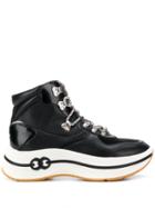 Tory Burch Lace-up High Top Sneakers - Black