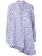 P.a.r.o.s.h. Asymmetric Striped Shirt - Blue