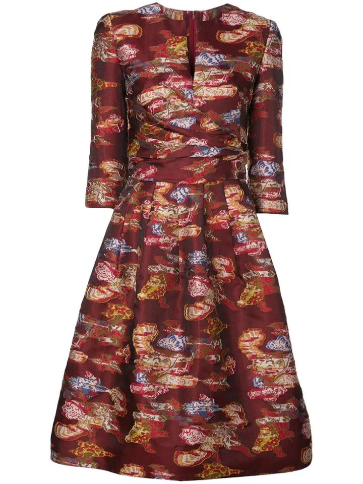 Oscar De La Renta Flared Jacquard Dress