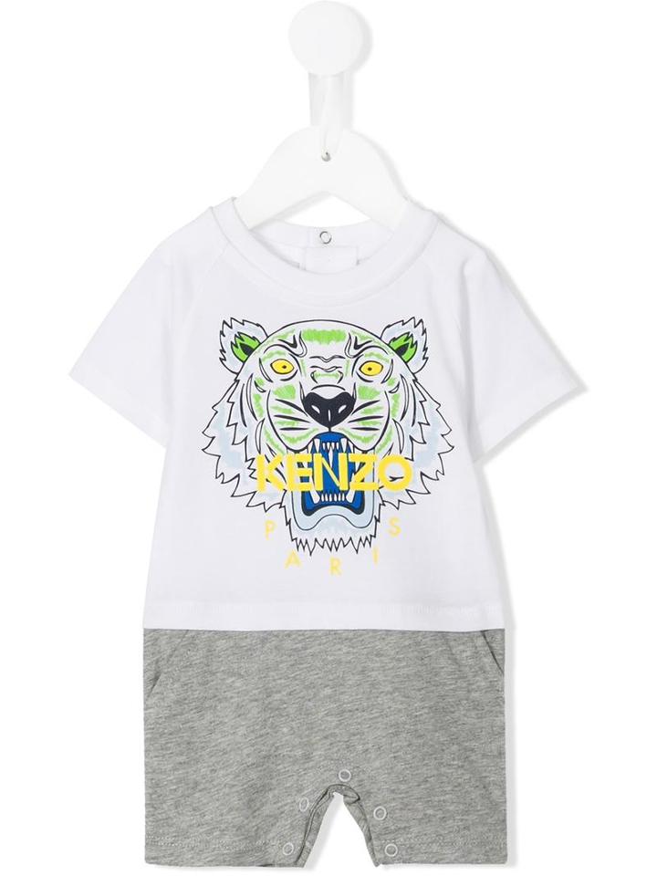 Kenzo Kids - Tiger Shorties - Kids - Cotton - 12 Mth, White