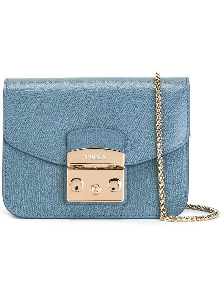 Furla Mini Metropolis Crossbody Bag, Women's, Blue, Leather