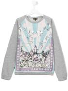 Roberto Cavalli Kids Circus Print Sweatshirt, Girl's, Size: 16 Yrs, Grey