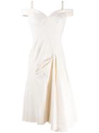 Alexander Mcqueen Sweetheart Neck Denim Dress - Neutrals