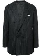 Neil Barrett Pinstriped Double Breasted Jacket - Black