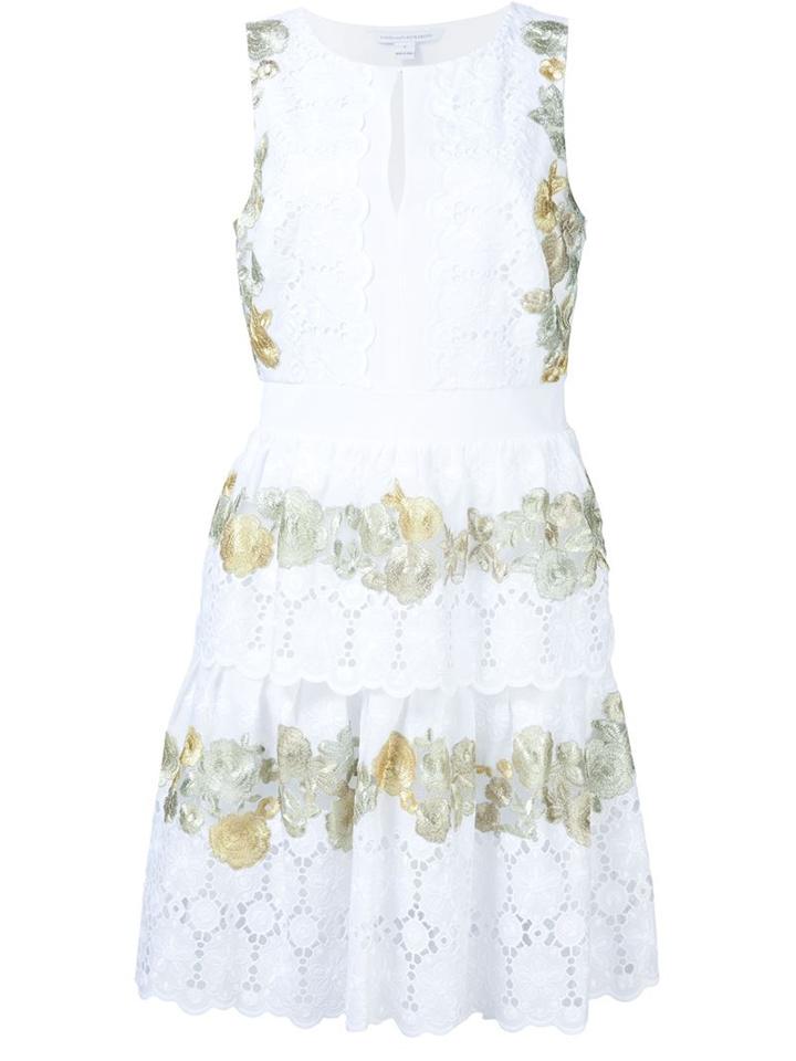 Diane Von Furstenberg Flower Embroidered Dress