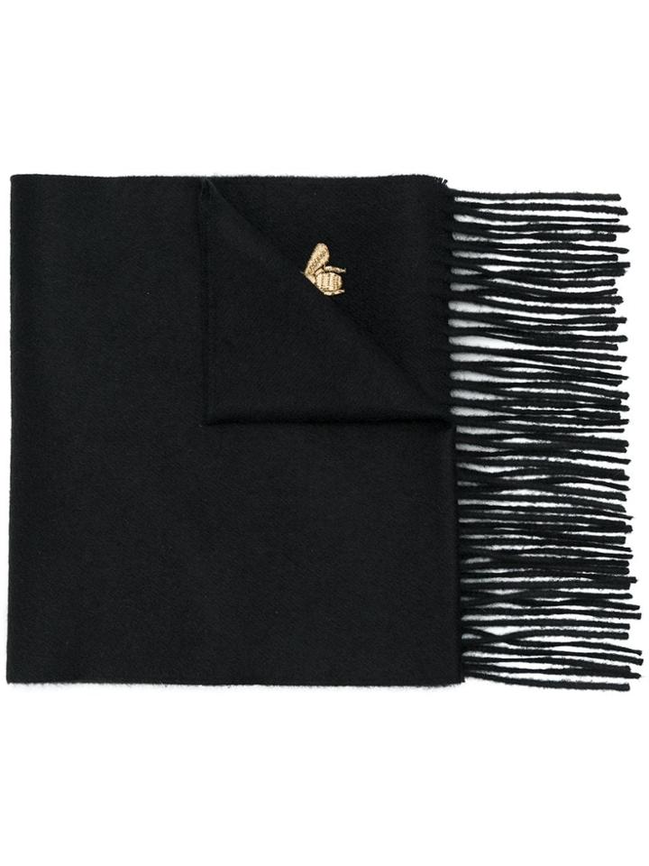 Gucci Embroidered Knitted Scarf - Black