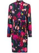 Ps Paul Smith Floral Belted Shirt Dress - Neutrals