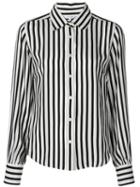 Frame Striped Long-sleeved Shirt - White