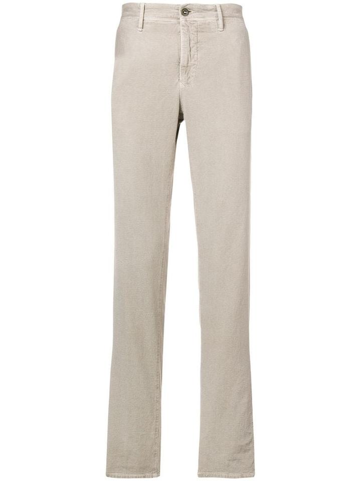 Incotex Corduroy Straight Leg Trousers - Neutrals