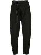 Attachment Pinstriped Tapered Trousers - Black