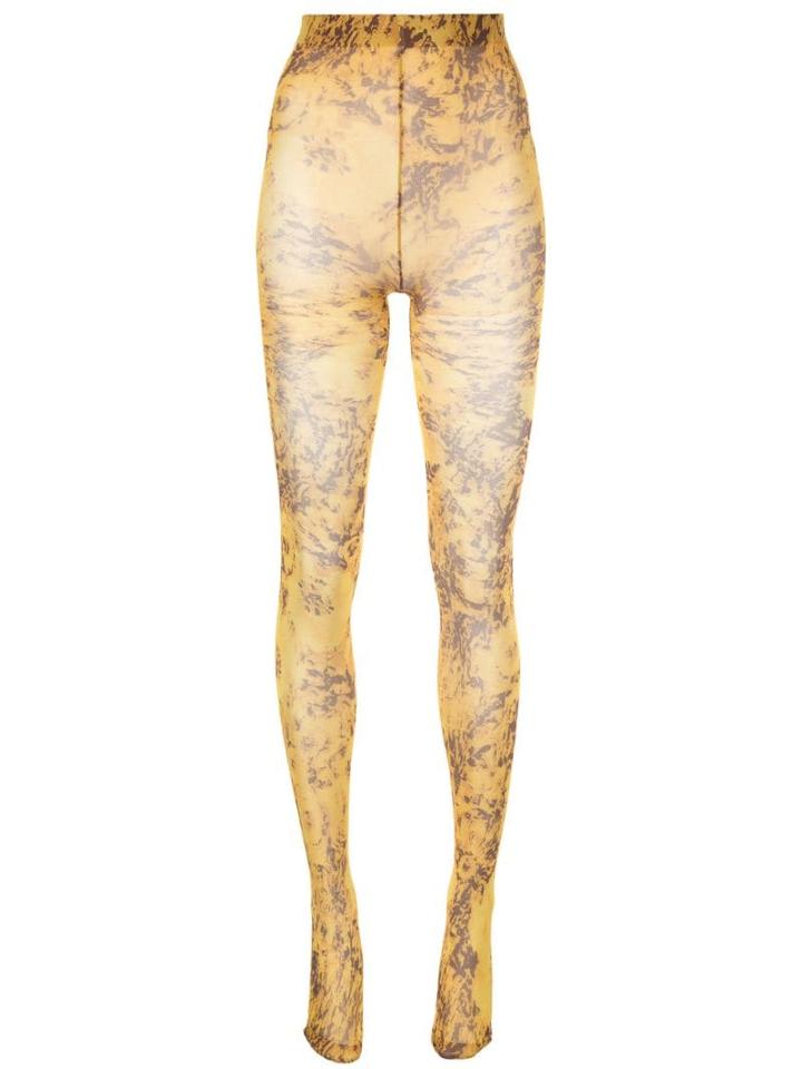 Richard Quinn All-over Print Sock Leggings - Yellow
