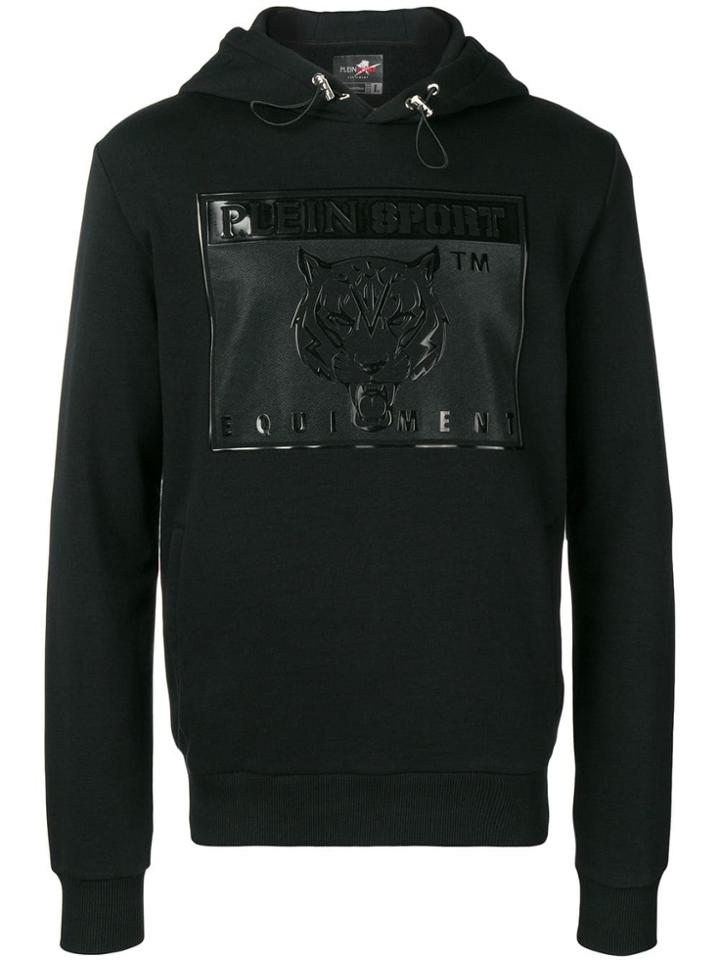 Plein Sport Logo Embossed Hoodie - Black